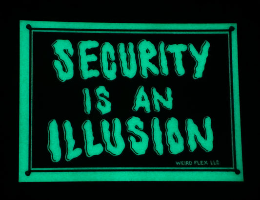 (j) SECURITY IS AN ILLUSION Glow In The Dark Sticker